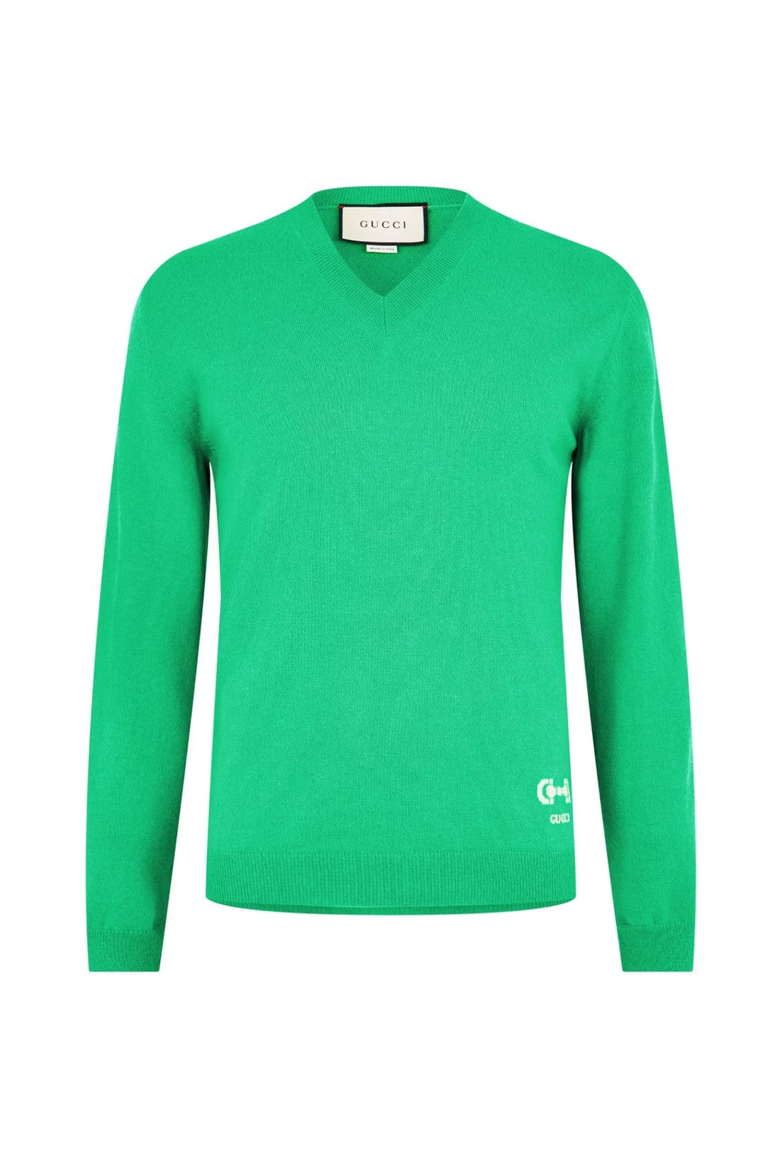 Gucci-OUTLET-SALE-V-Neck Horsebit Logo Cashmere Sweater-ARCHIVIST