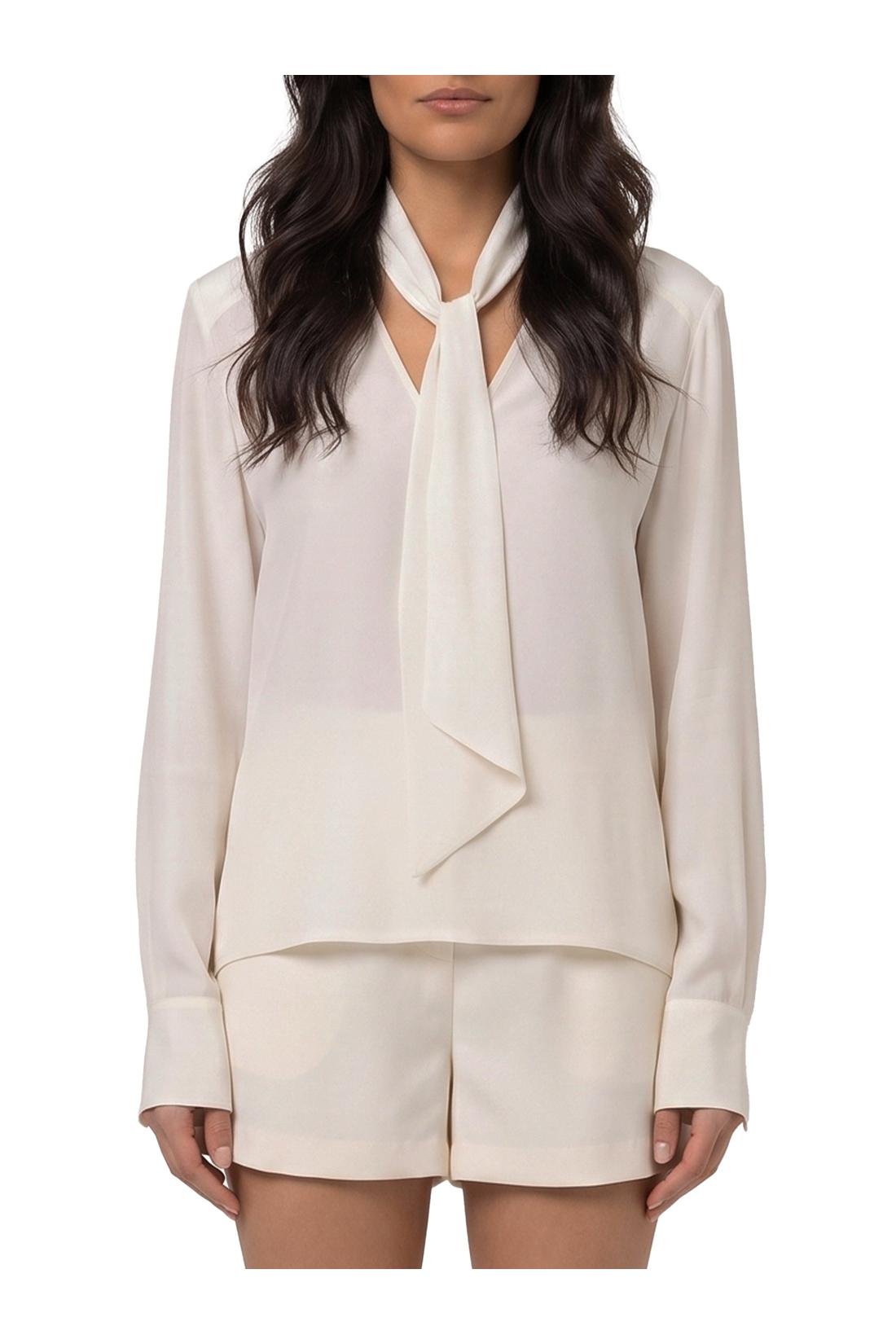Federica Tosi-OUTLET-SALE-V-neck shirt with scarf-ARCHIVIST
