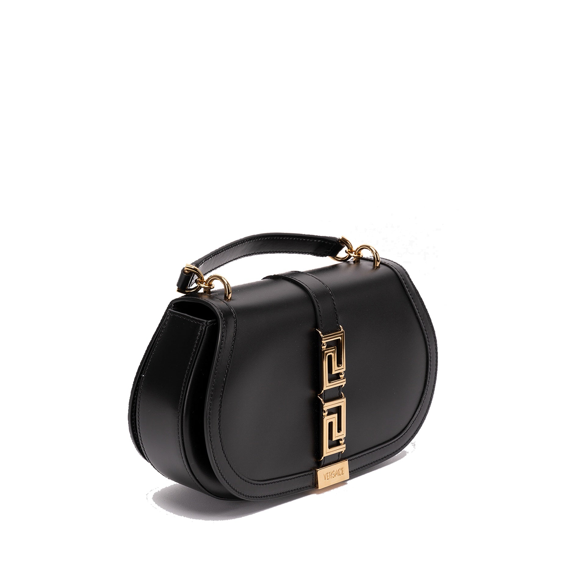Versace Leather Greca Goddess Handle Bag