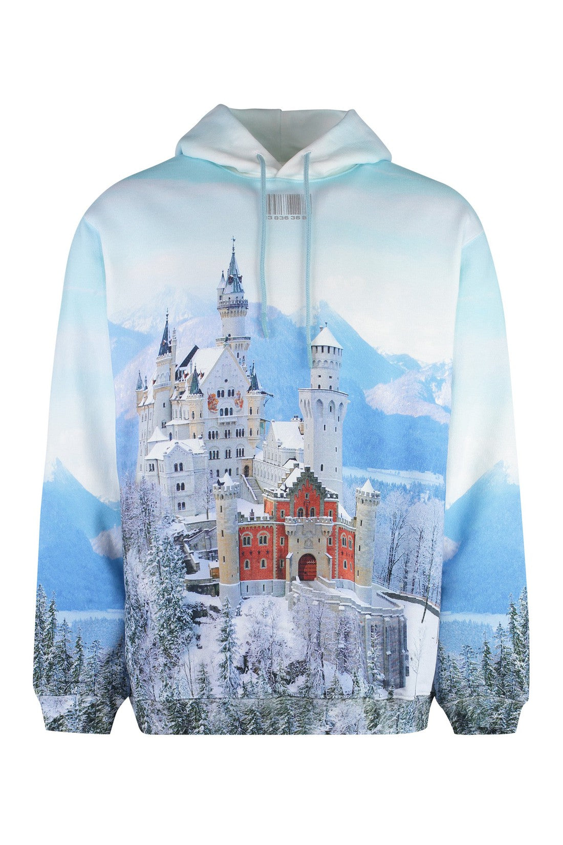 Neuschwanstein Winter printed cotton hoodie