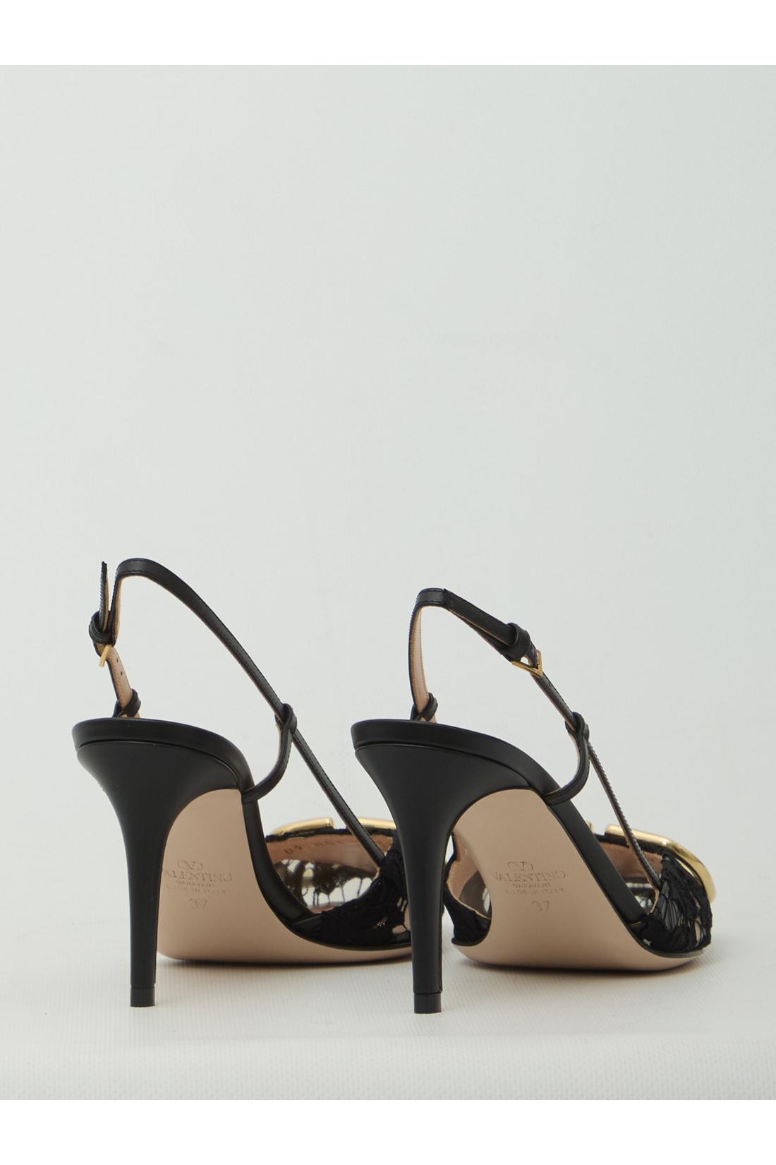 Valentino garavani-OUTLET-SALE-VLogo Signature slingback pumps in lace-ARCHIVIST