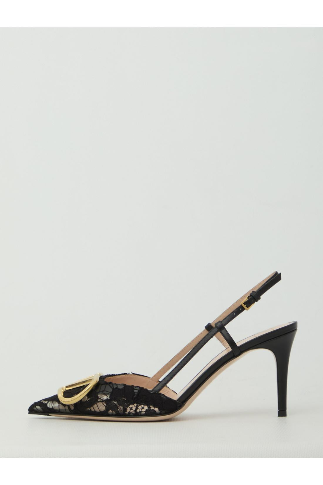 Valentino garavani-OUTLET-SALE-VLogo Signature slingback pumps in lace-ARCHIVIST