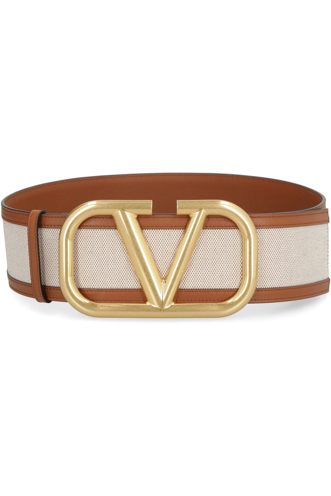 Valentino-OUTLET-SALE-Valentino Garavani - Canvas and leather belt-ARCHIVIST