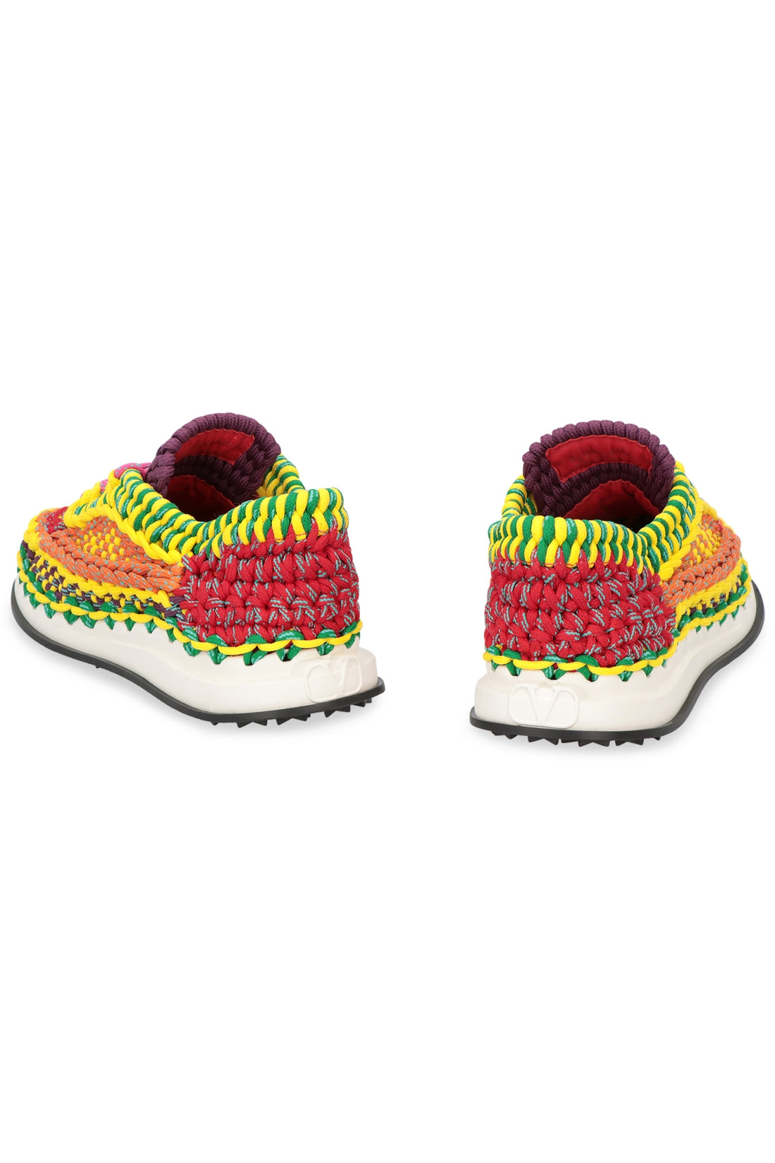 Valentino-OUTLET-SALE-Valentino Garavani - Crochet fabric low-top sneakers-ARCHIVIST
