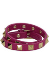 Valentino-OUTLET-SALE-Valentino Garavani - Rockstud leather double-wrap bracelet-ARCHIVIST