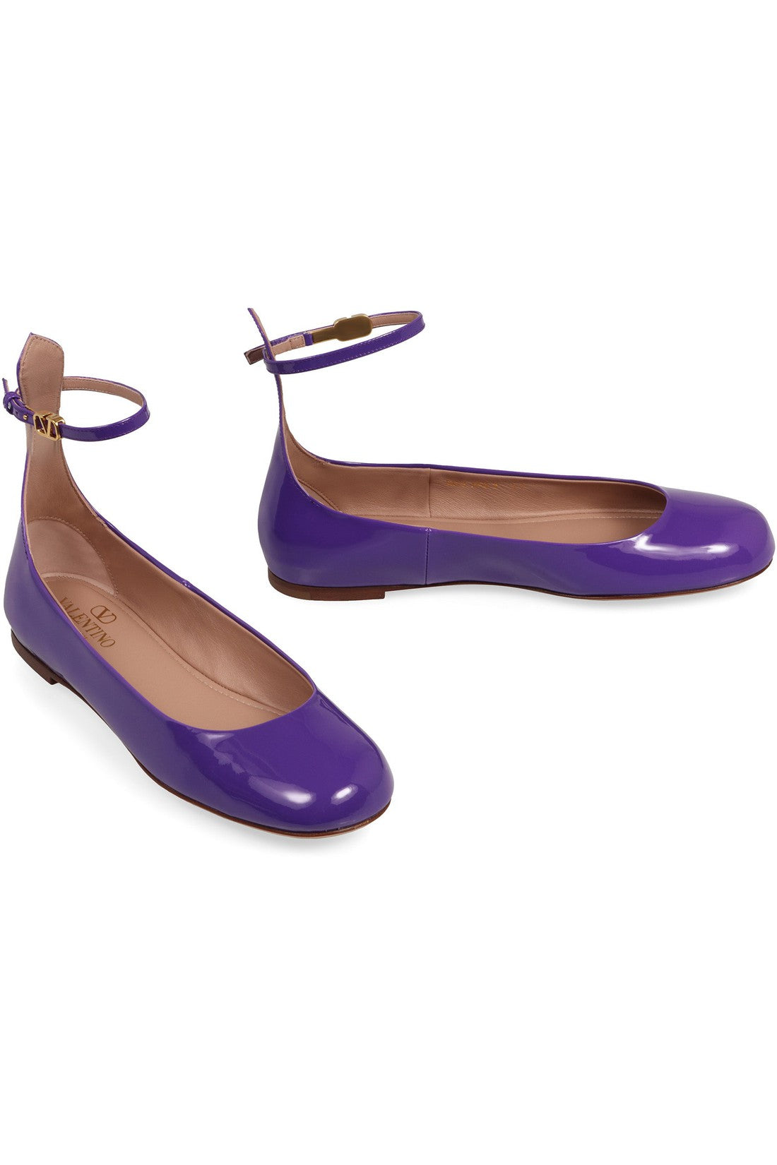 Valentino-OUTLET-SALE-Valentino Garavani - Tan-Go leather ballet flats-ARCHIVIST