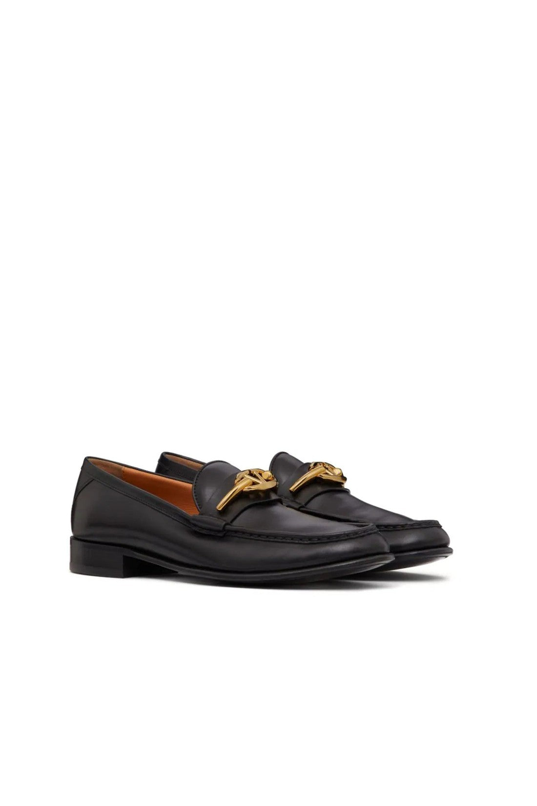 Valentino Garavani-OUTLET-SALE-Valentino Garavani V-Logo Moon Leather Loafers-ARCHIVIST