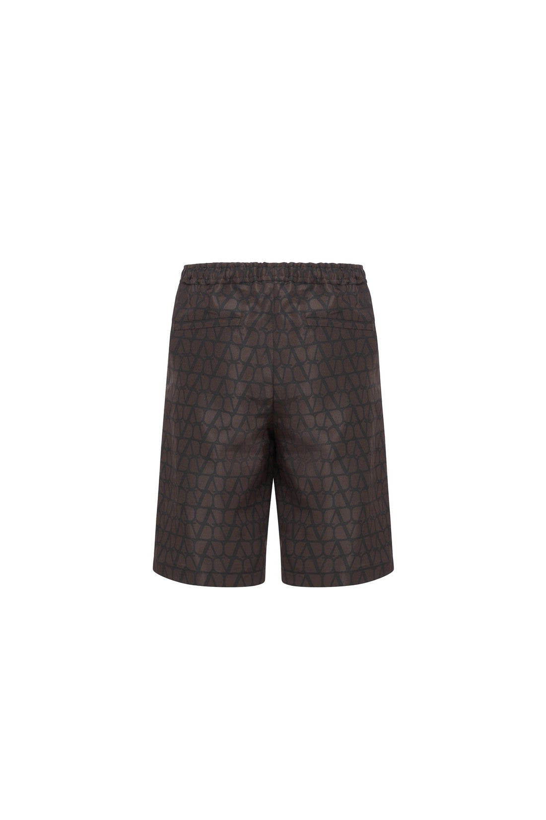 VALENTINO-OUTLET-SALE-Valentino Logo Silk Shorts-ARCHIVIST