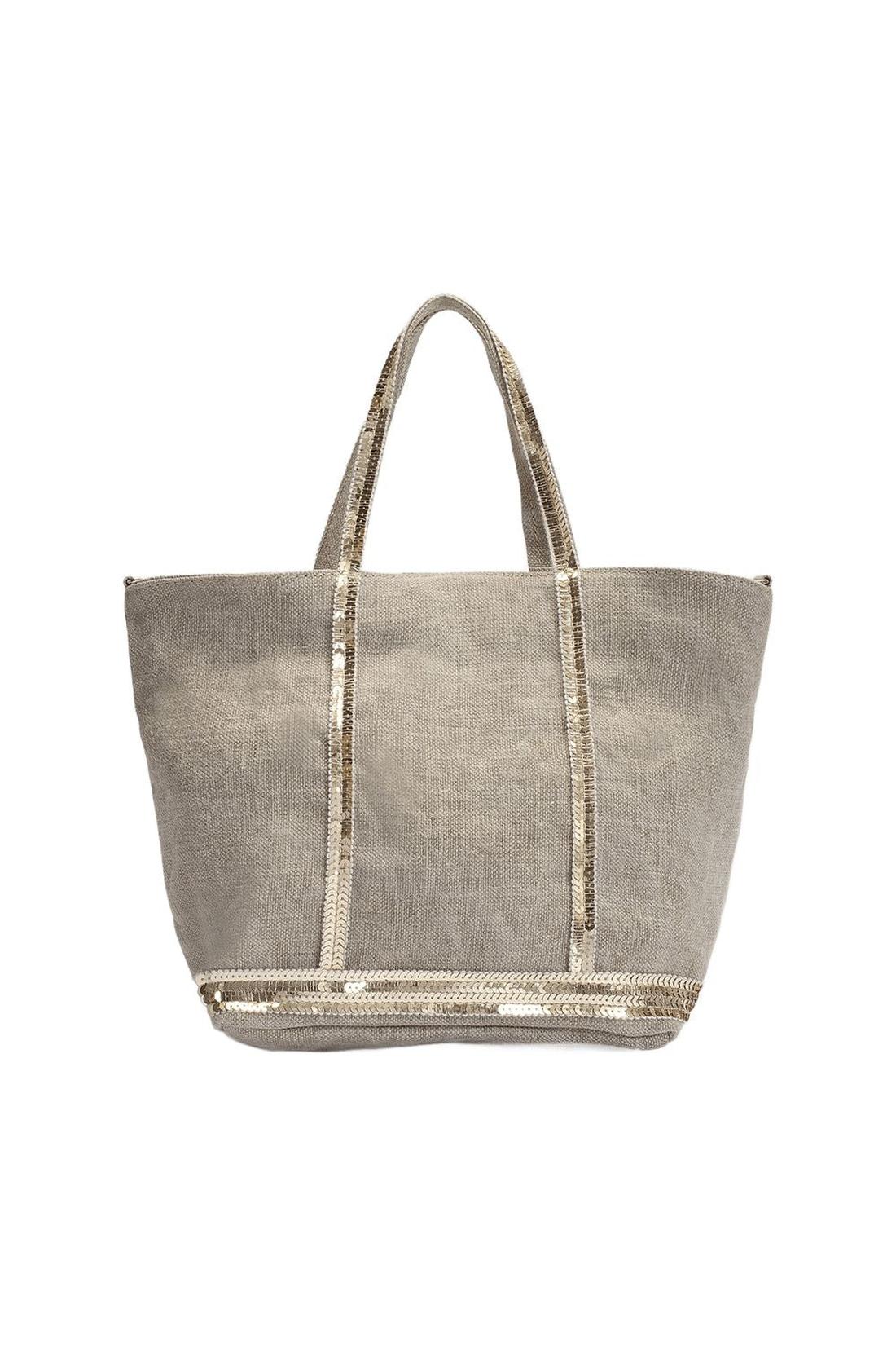 Cabas S Tote Bag - Vanessa Bruno - Sand - Linen-Taschen-Vanessa Bruno-One size-grey-ARCHIVIST