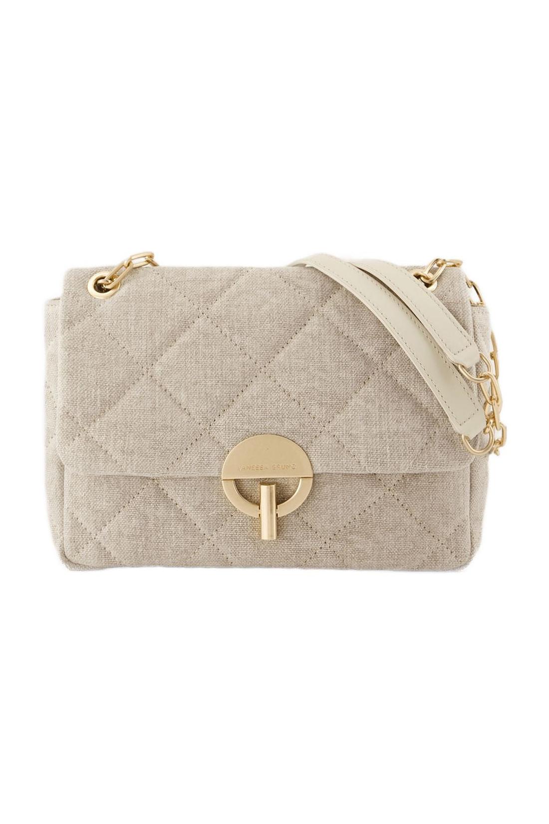 Grand Moon Handtasche - Vanessa Bruno - Leinen - Beige-Taschen-Vanessa Bruno-One size-grey-ARCHIVIST