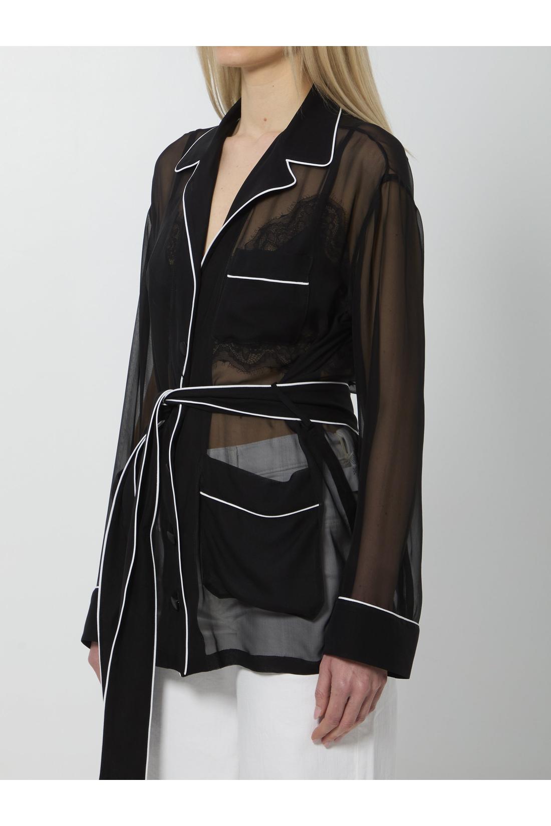 Dolce & Gabbana-OUTLET-SALE-Vanity chiffon shirt-ARCHIVIST