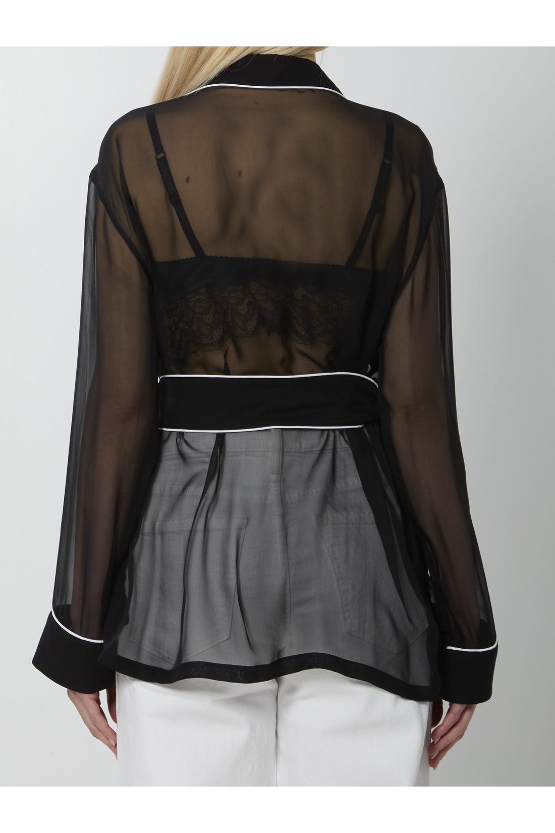 Dolce & Gabbana-OUTLET-SALE-Vanity chiffon shirt-ARCHIVIST