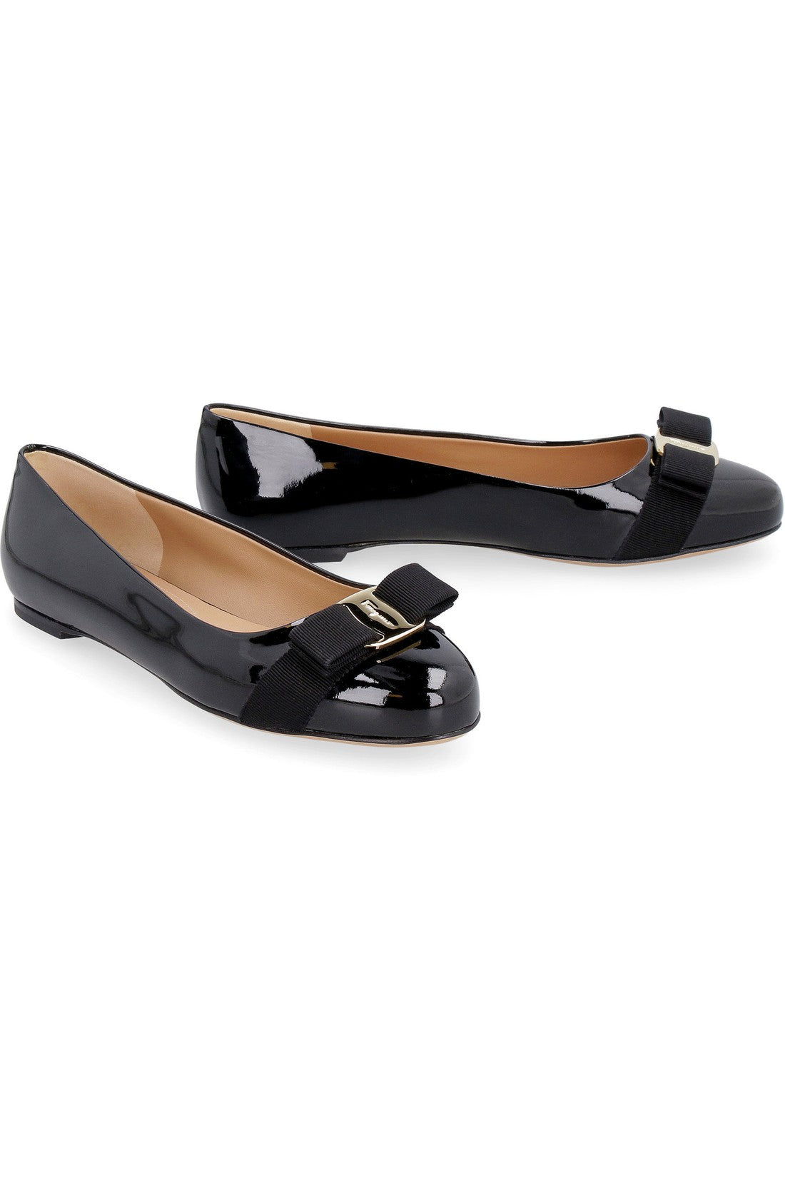 FERRAGAMO-OUTLET-SALE-Varina patent leather ballet flats-ARCHIVIST