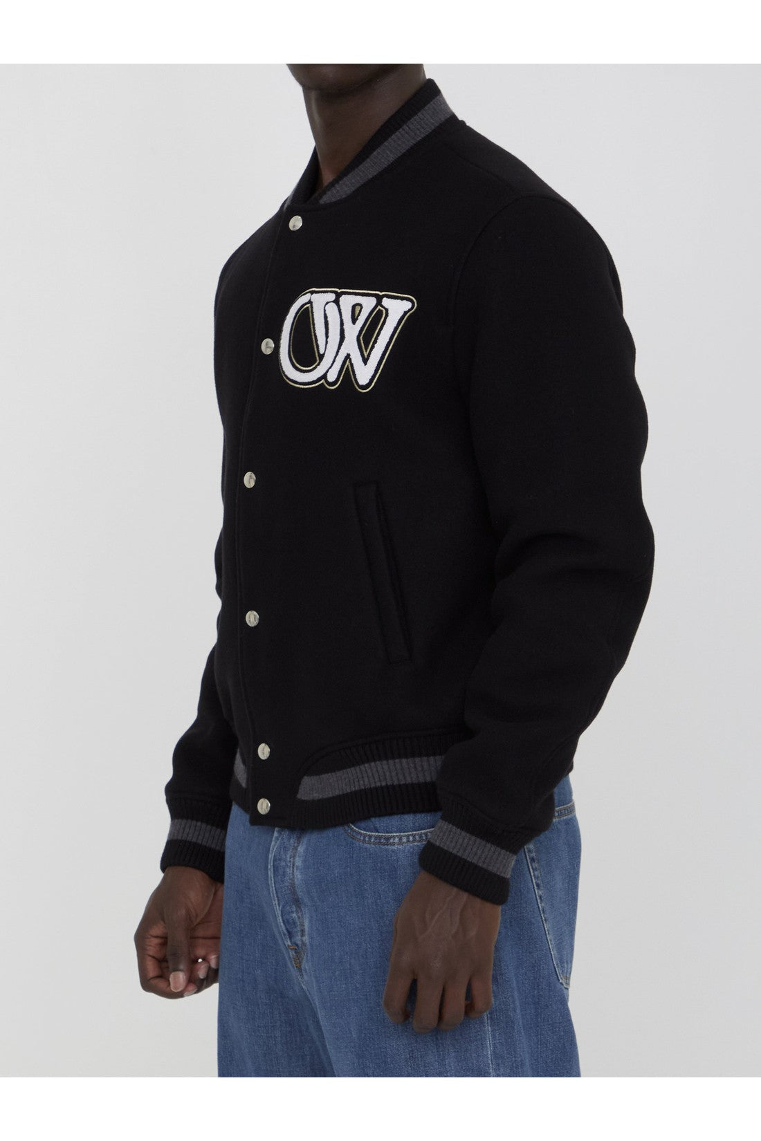 OFF WHITE-OUTLET-SALE-Varsity bomber jacket-ARCHIVIST