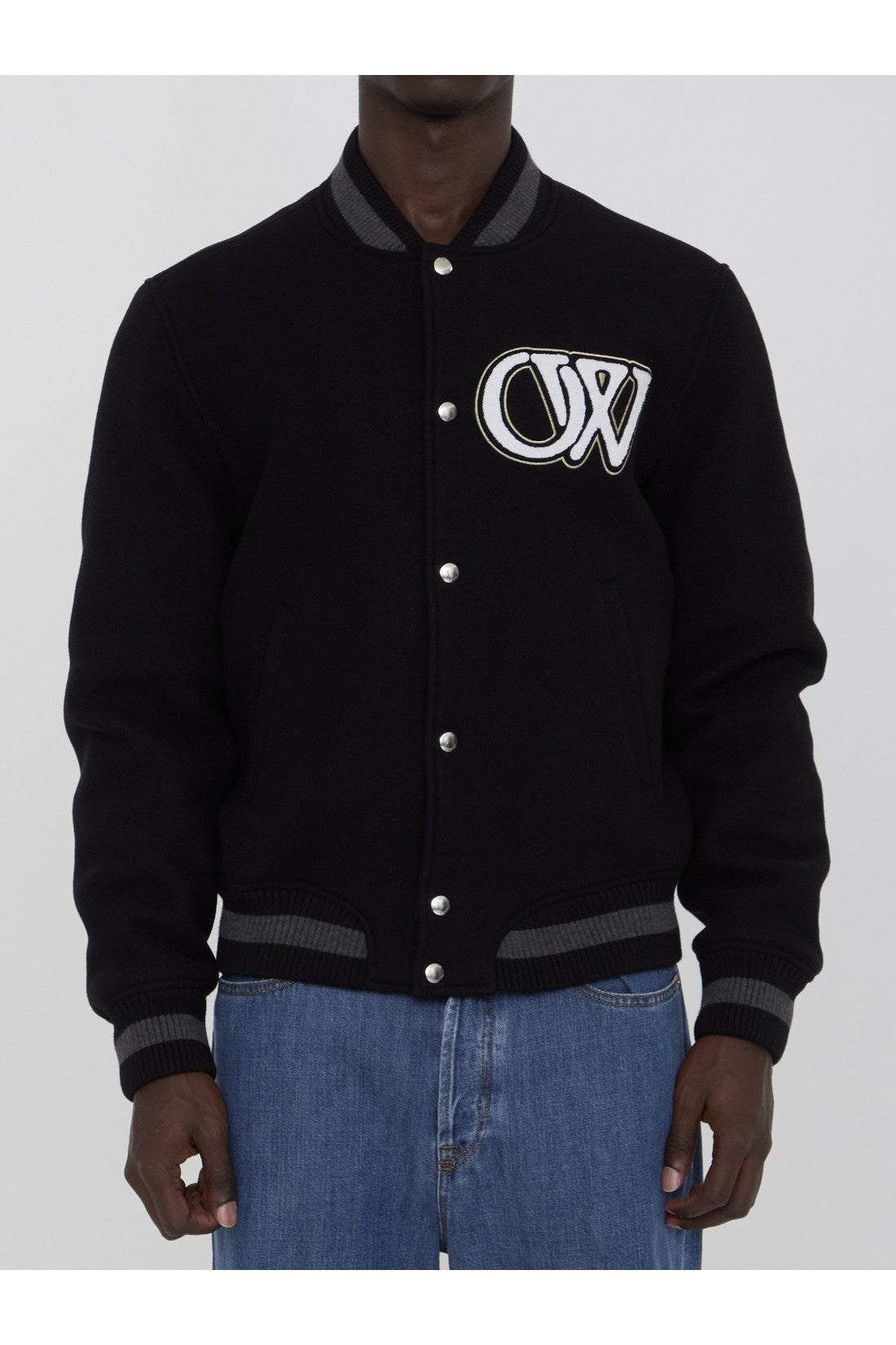 OFF WHITE-OUTLET-SALE-Varsity bomber jacket-ARCHIVIST