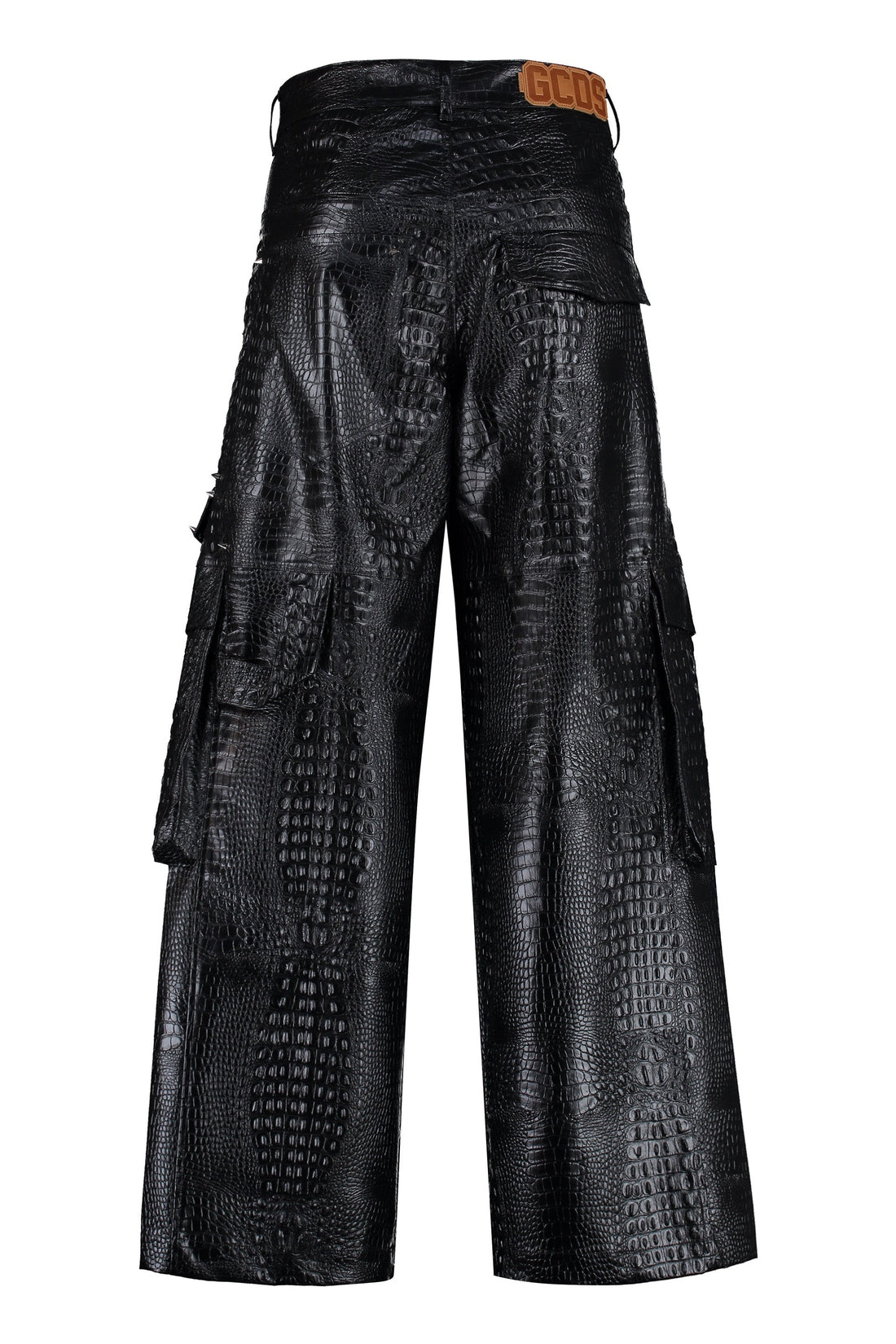 GCDS-OUTLET-SALE-Vegan leather trousers-ARCHIVIST