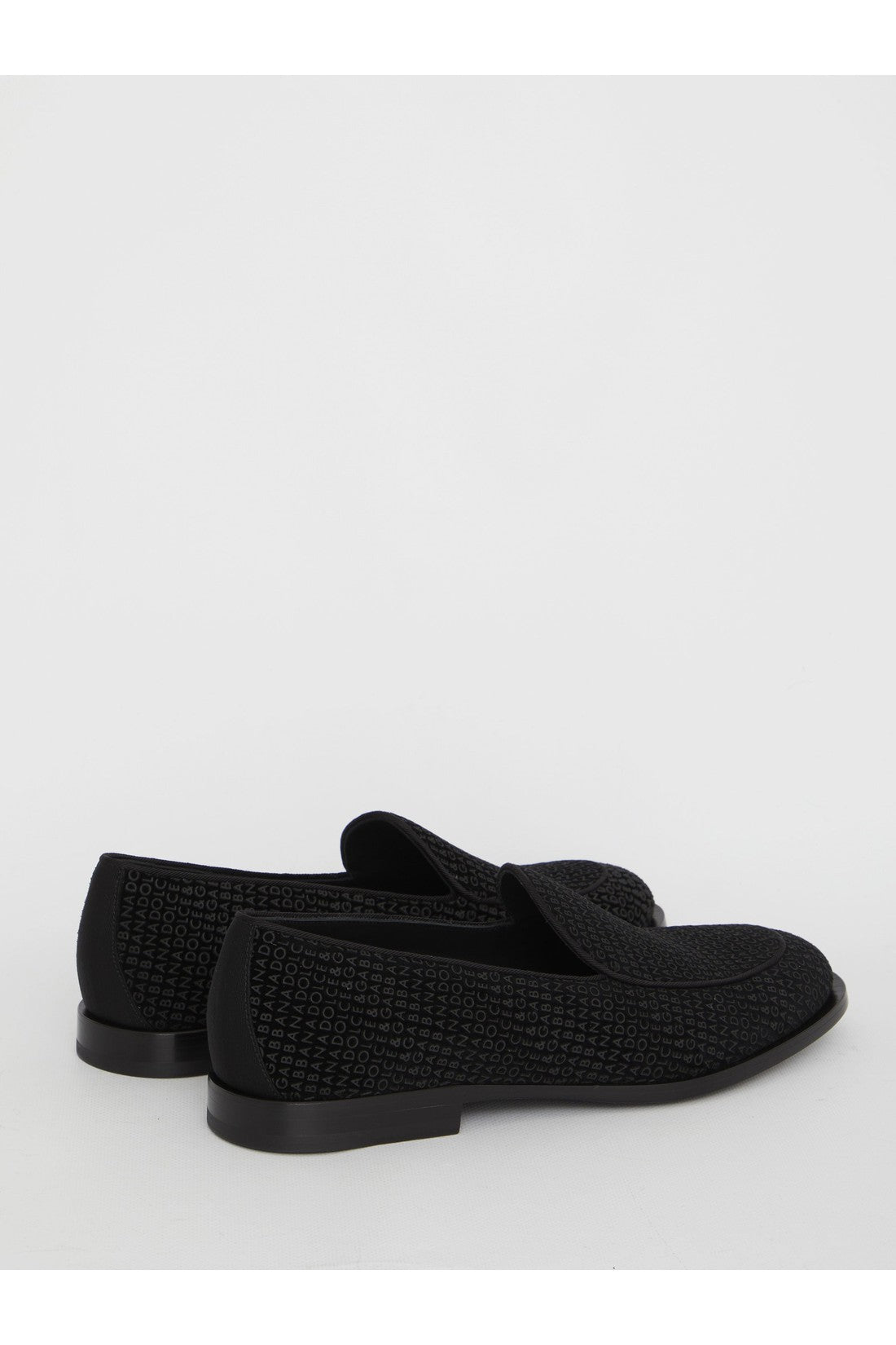 DOLCE&GABBANA-OUTLET-SALE-Velvet logoed loafers-ARCHIVIST