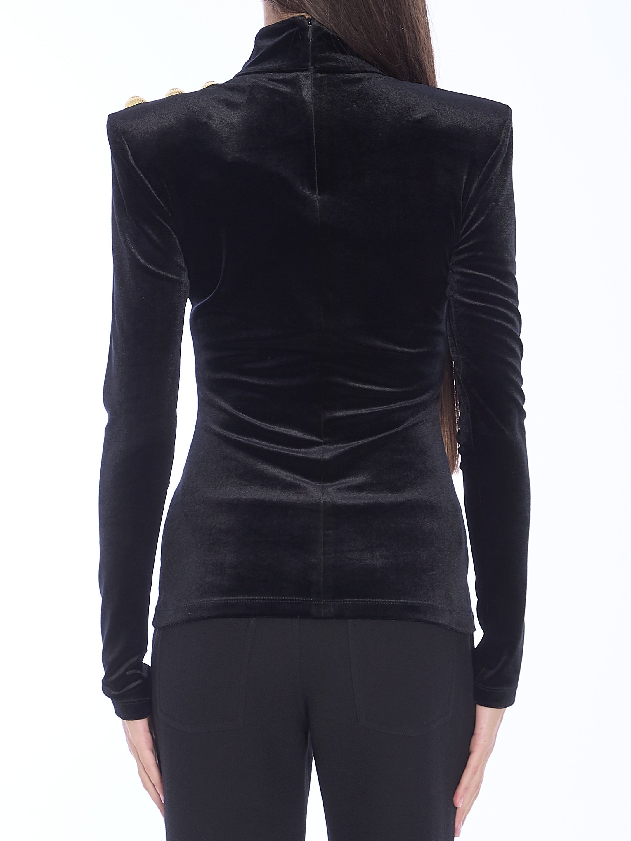 BALMAIN-OUTLET-SALE-Velvet top-ARCHIVIST