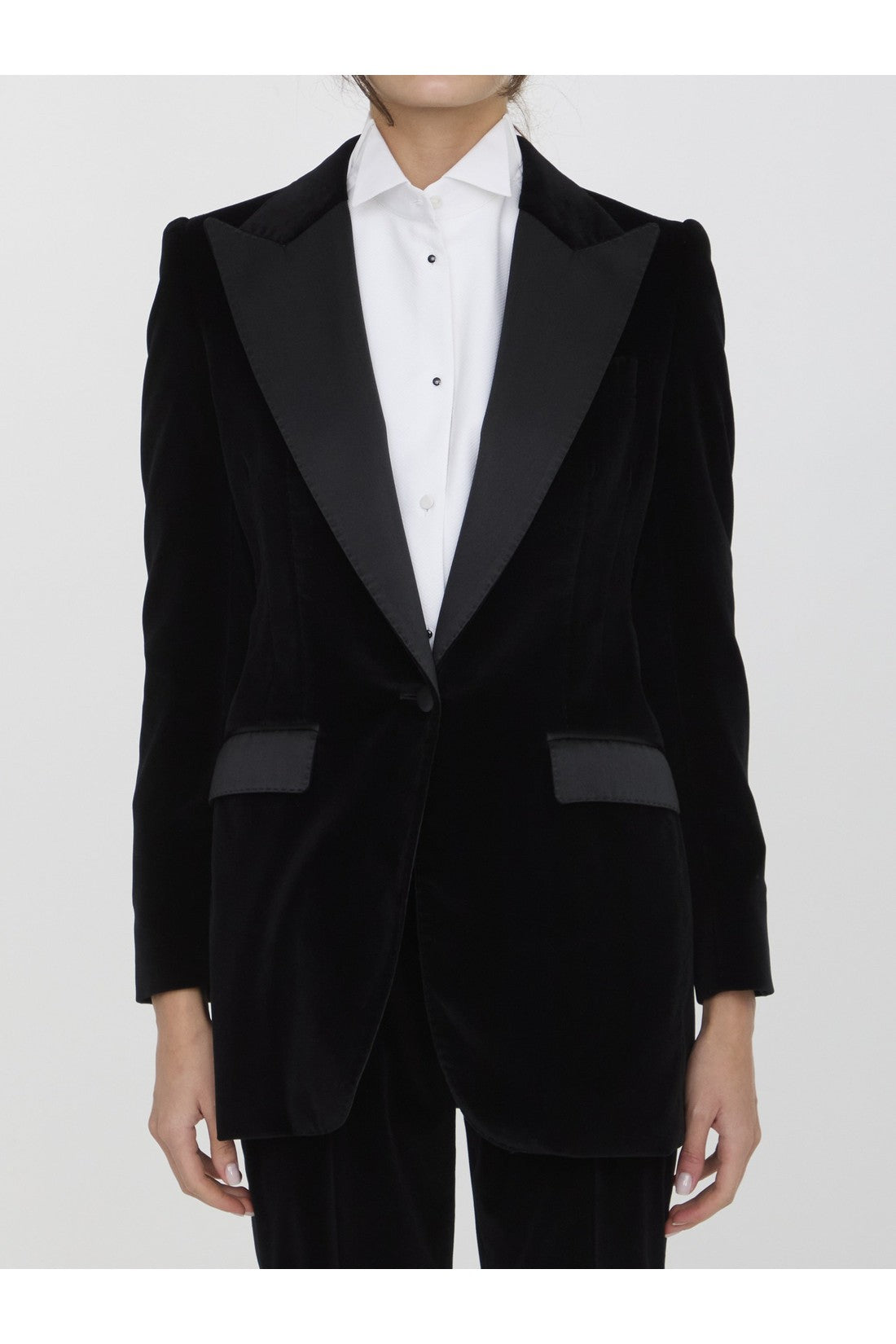 DOLCE&GABBANA-OUTLET-SALE-Velvet tuxedo jacket-ARCHIVIST