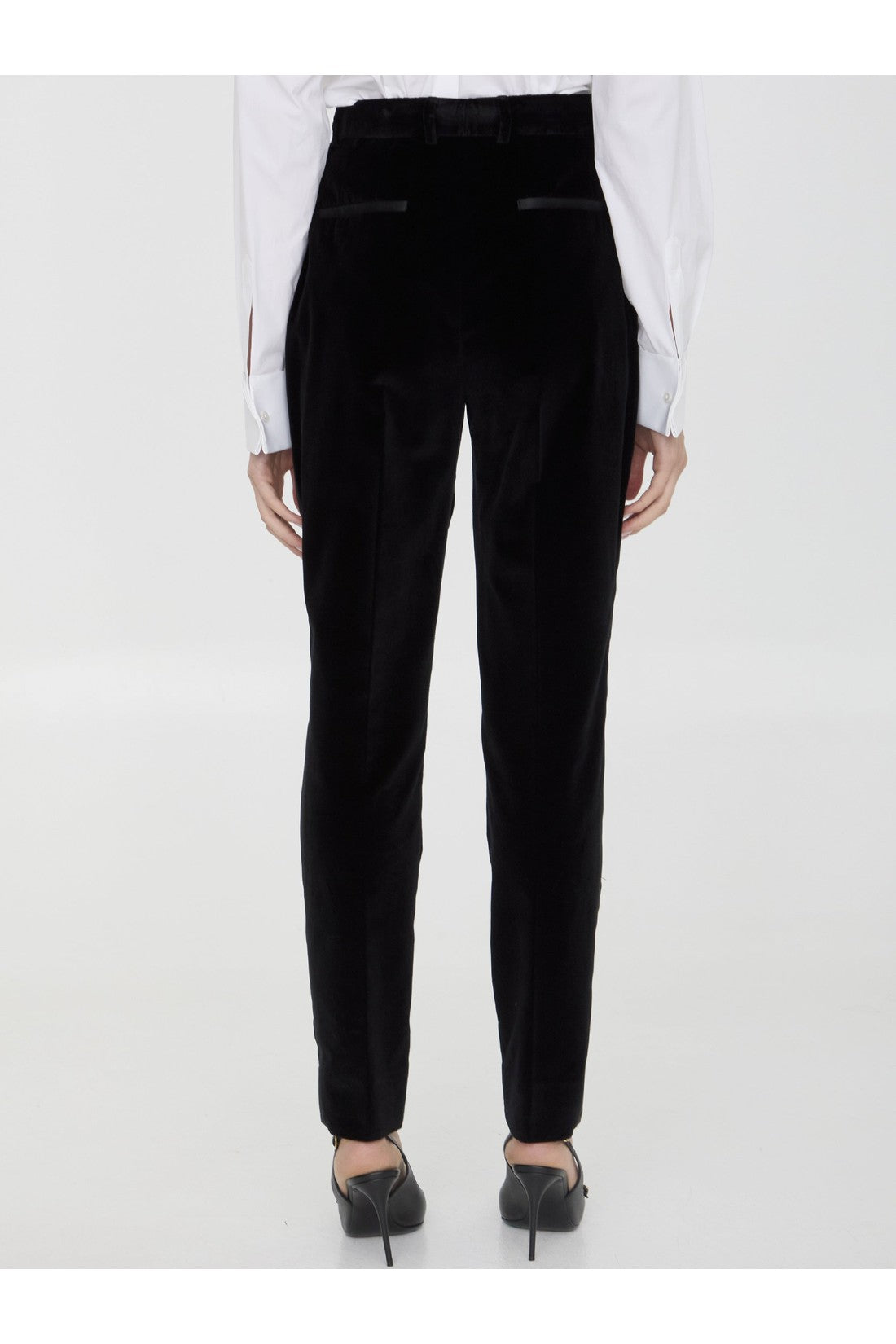 DOLCE&GABBANA-OUTLET-SALE-Velvet tuxedo pants-ARCHIVIST