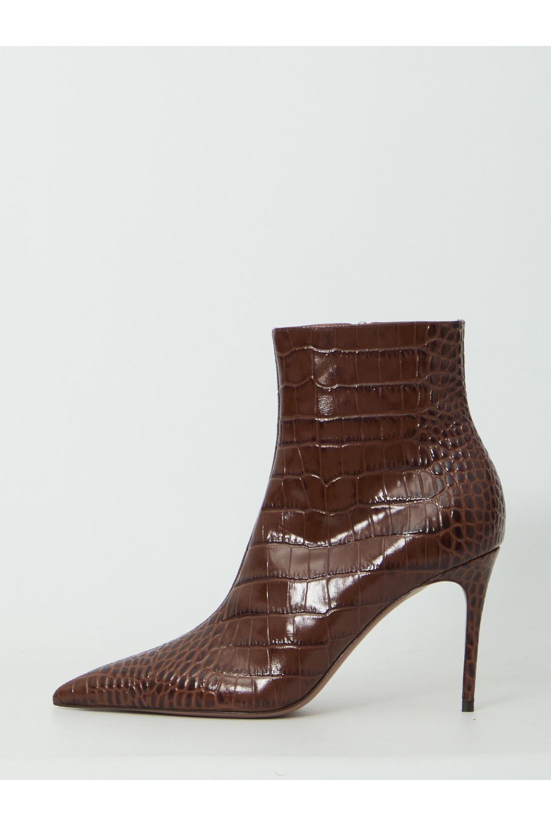 Paris texas-OUTLET-SALE-Vera 85 ankle boots in Chocolate-ARCHIVIST