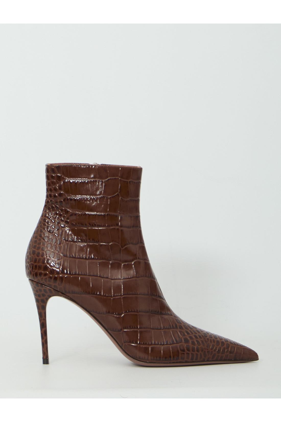 Paris texas-OUTLET-SALE-Vera 85 ankle boots in Chocolate-ARCHIVIST