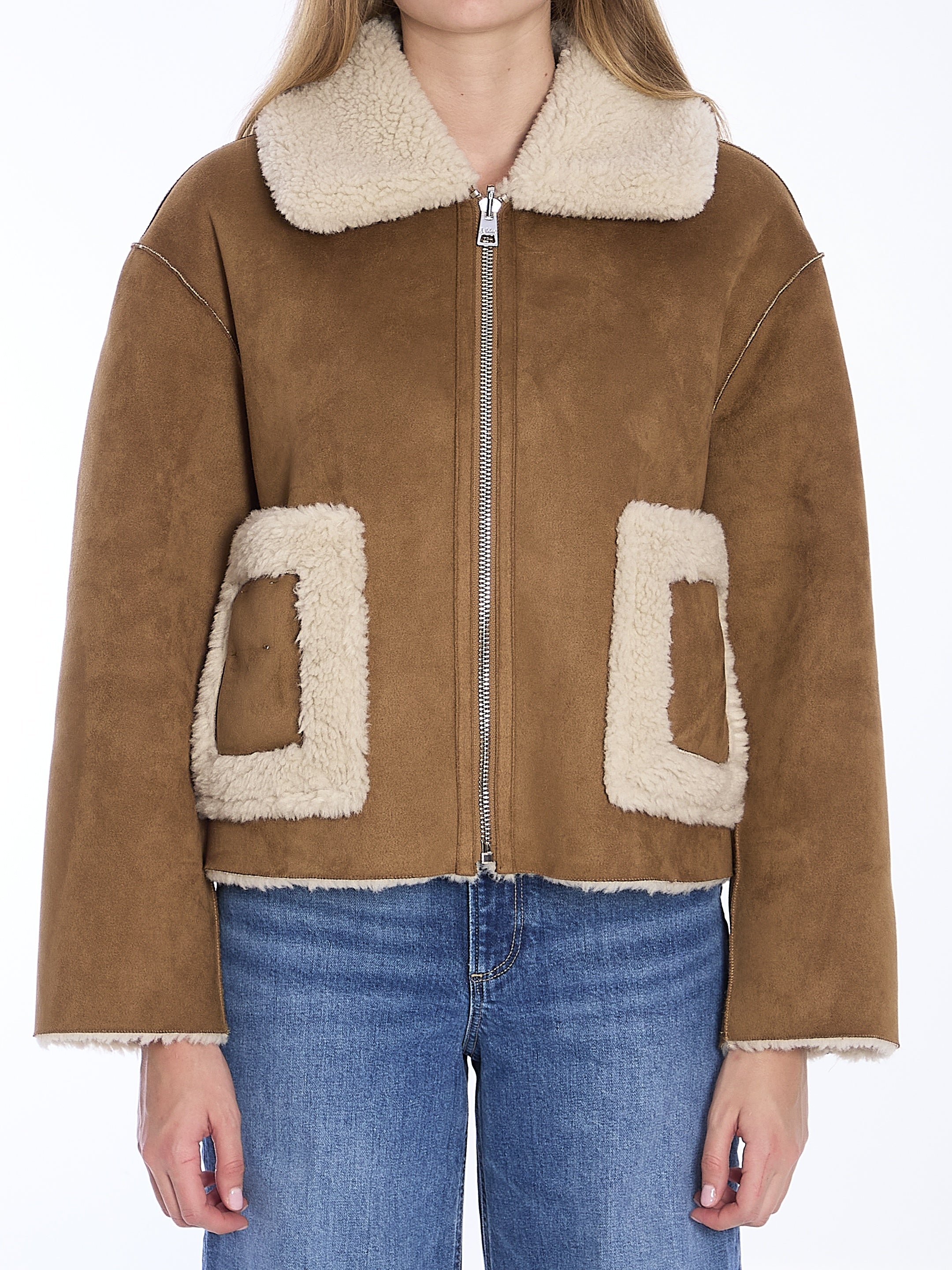 JAKKE-OUTLET-SALE-Vera reversible shearling aviator jacket-ARCHIVIST