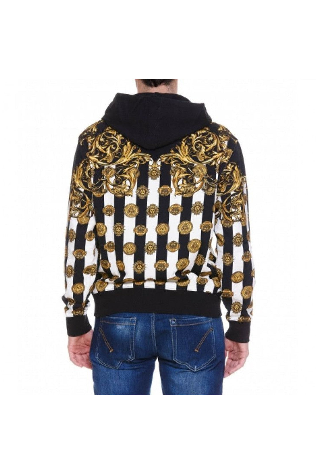 Versace Jeans Couture-OUTLET-SALE-Versace Jeans Couture Printed Hooded Sweatshirt-ARCHIVIST