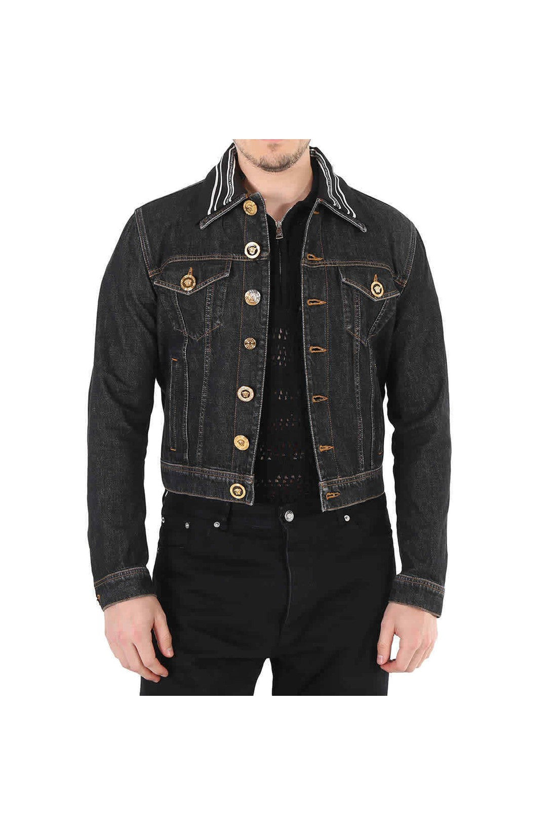 VERSACE-OUTLET-SALE-Versace Medusa Motif Denim Jacket-ARCHIVIST