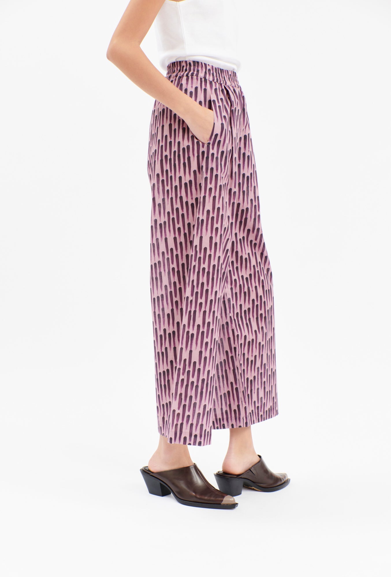 Odeeh-Vertikal Brushstrokes Hose, Amethyst-Hosen-Black-Deal-Outlet-by-ARCHIVIST