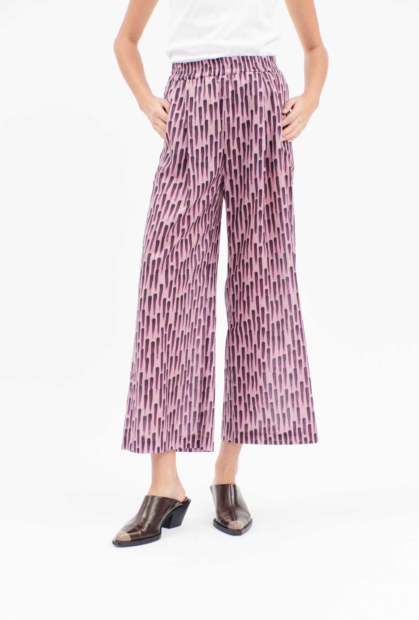 Odeeh-Vertikal Brushstrokes Hose, Amethyst-Hosen-Black-Deal-Outlet-by-ARCHIVIST