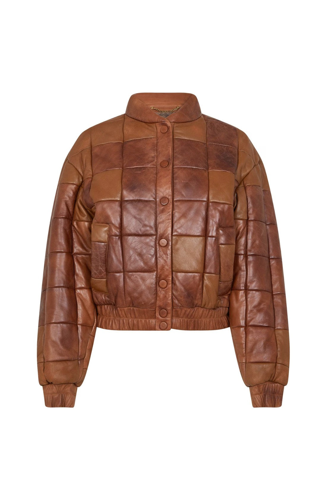 Golden Goose-OUTLET-SALE-Vintage Look Leather Bomber Jacket-ARCHIVIST