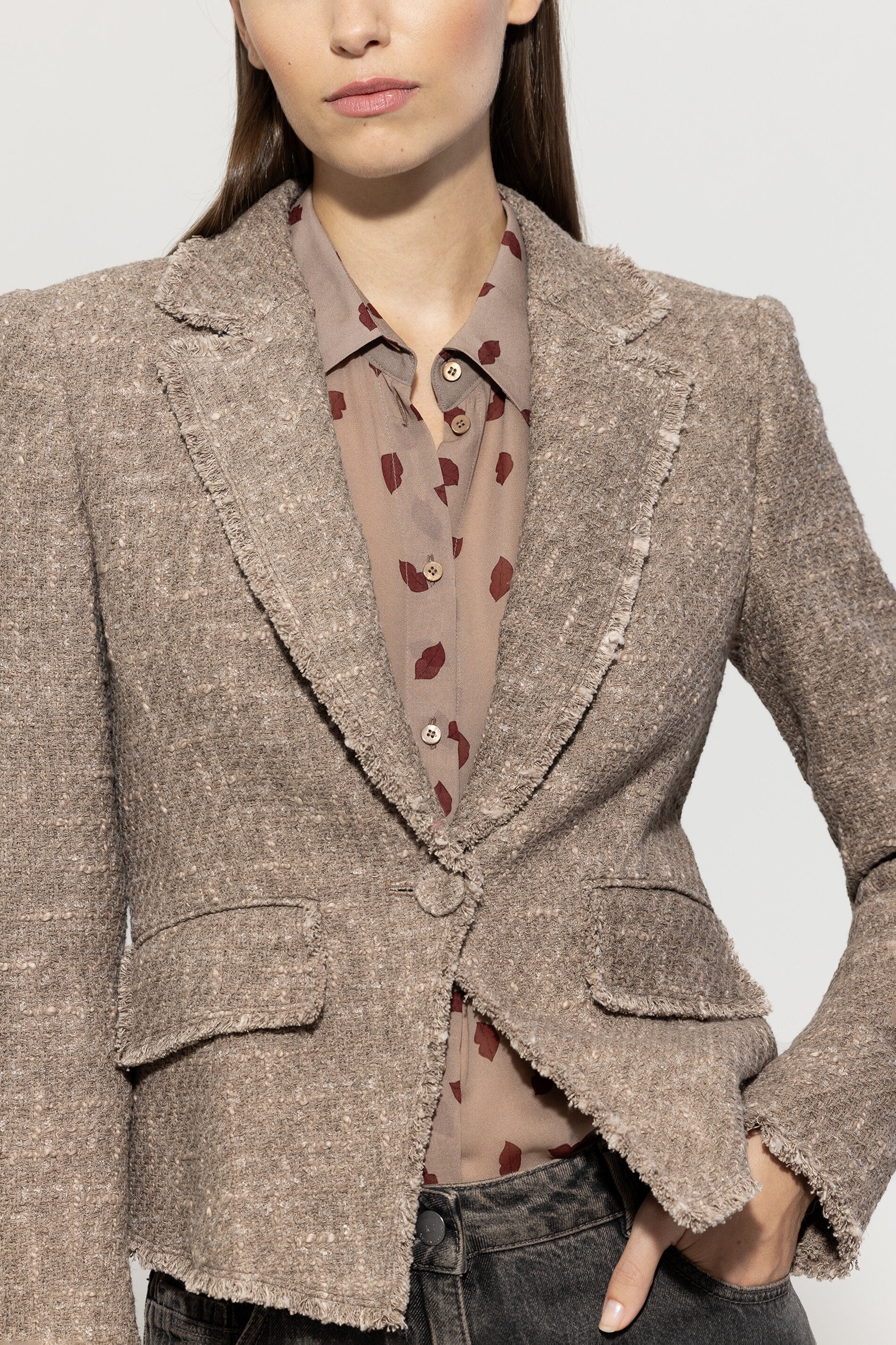 Luisa Cerano-Vintage-Tweedblazer-Jacken & Mäntel-Black-Deal-Outlet-by-ARCHIVIST