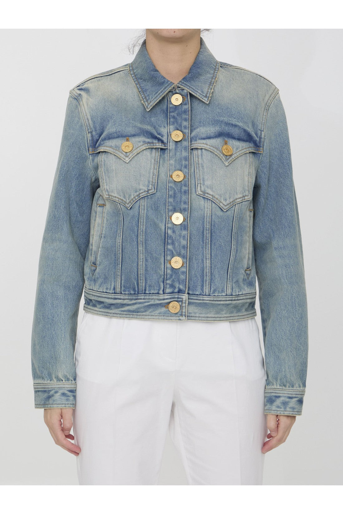 BALMAIN-OUTLET-SALE-Vintage denim jacket-ARCHIVIST