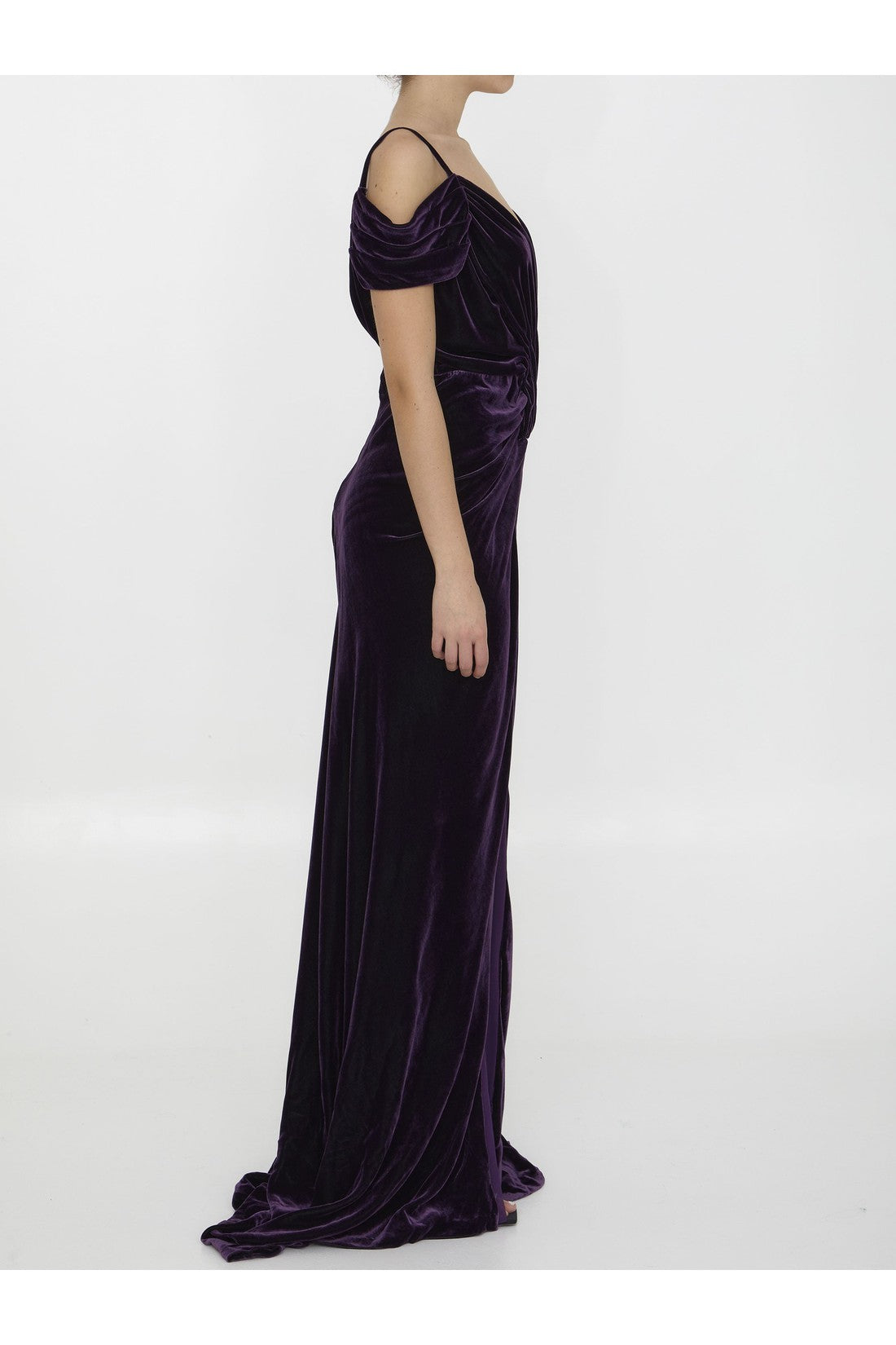 COSTARELLOS-OUTLET-SALE-Violet velvet dress-ARCHIVIST