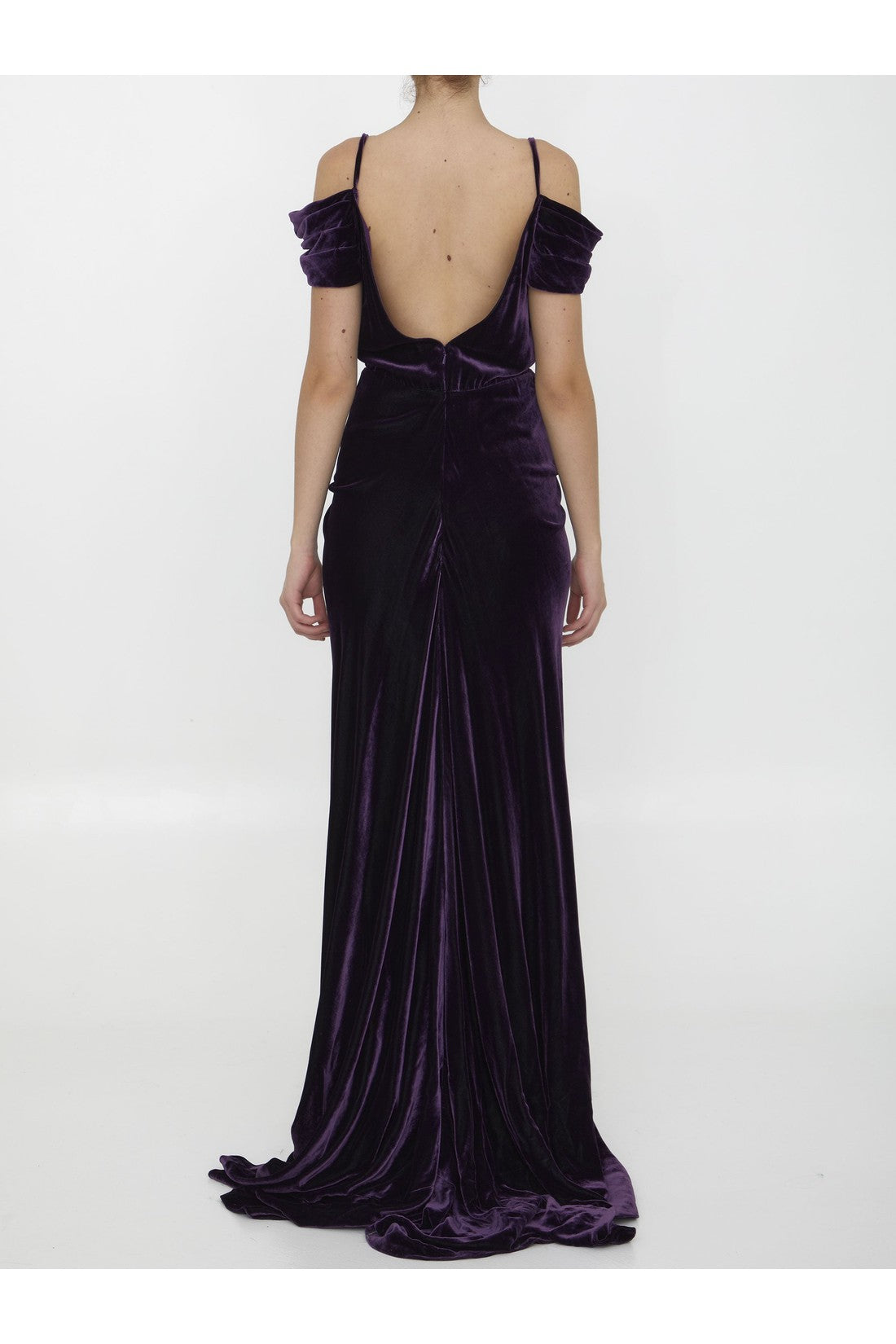 COSTARELLOS-OUTLET-SALE-Violet velvet dress-ARCHIVIST