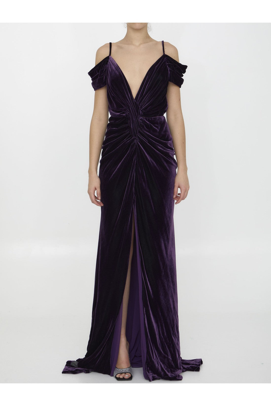 COSTARELLOS-OUTLET-SALE-Violet velvet dress-ARCHIVIST