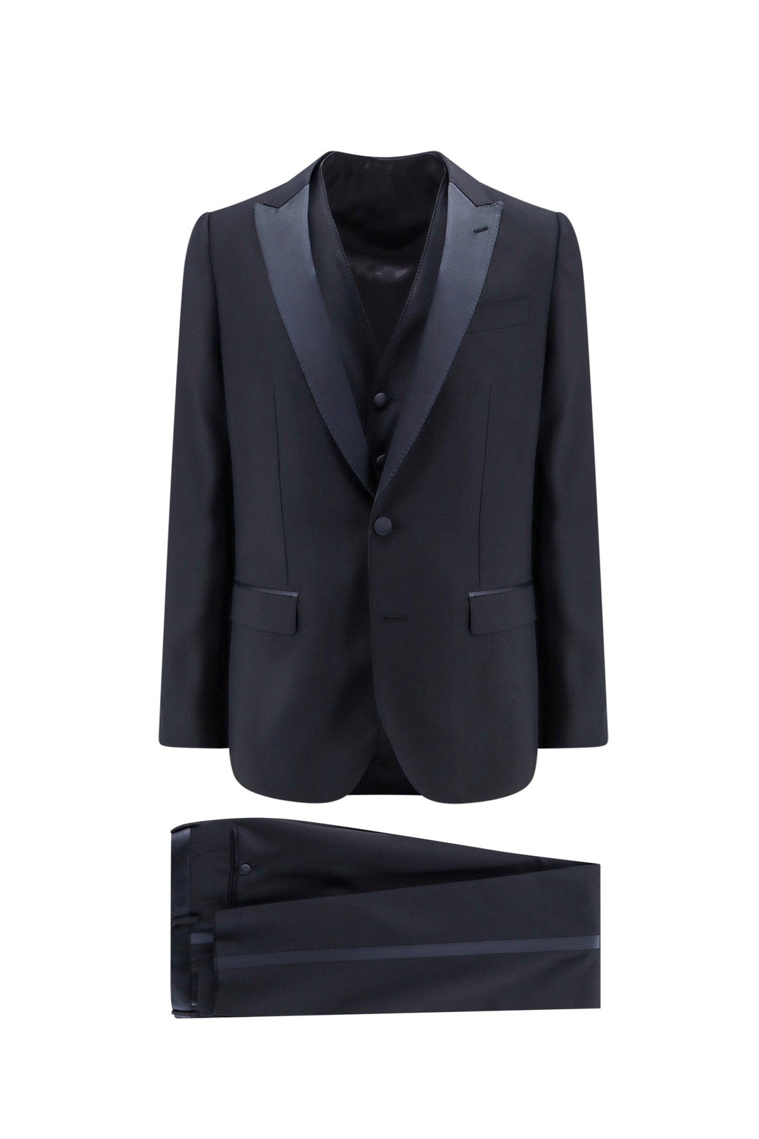 DOLCE & GABBANA-OUTLET-SALE-Virgin wool blend tuxedo with gilet and satin profiles-ARCHIVIST