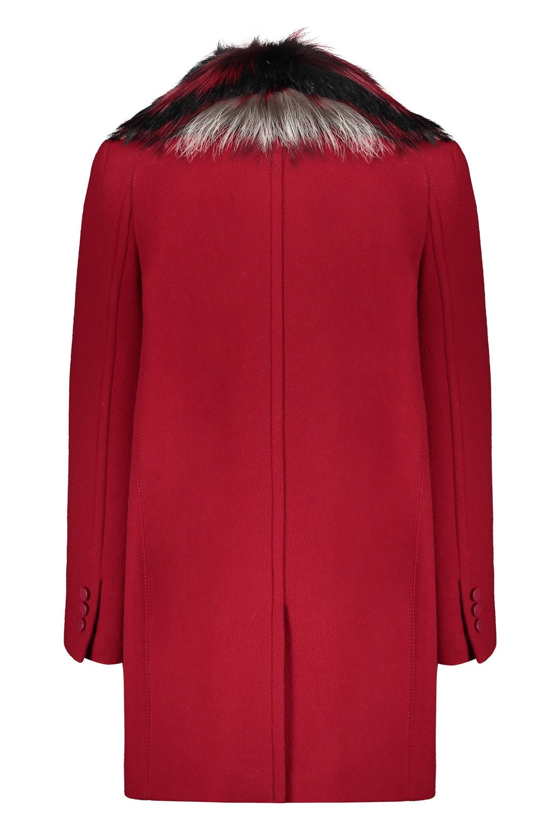 Fendi-OUTLET-SALE-Virgin wool coat with fox fur-ARCHIVIST