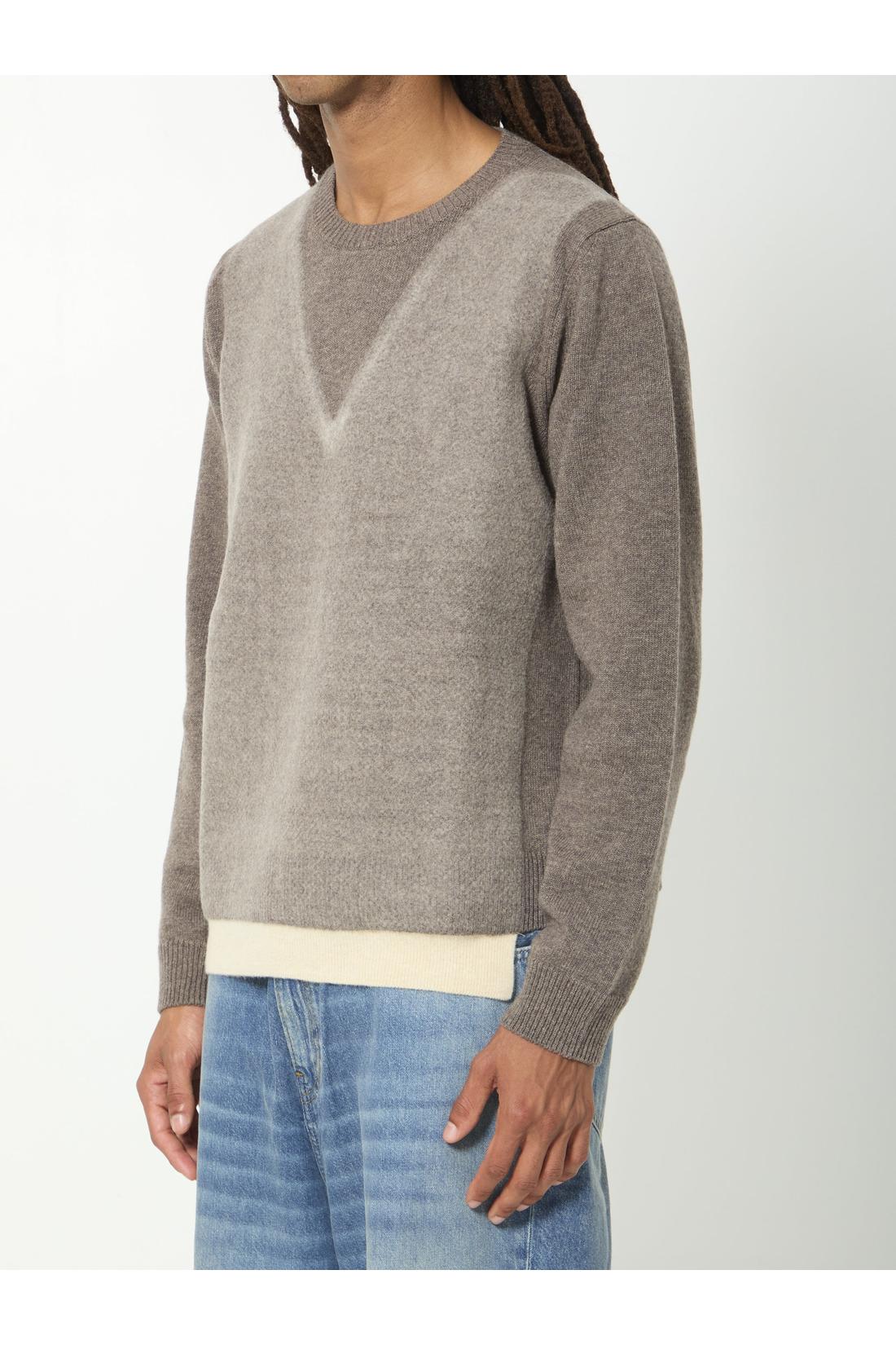 Maison Margiela-OUTLET-SALE-Virgin wool crewneck sweater in fused knit-ARCHIVIST