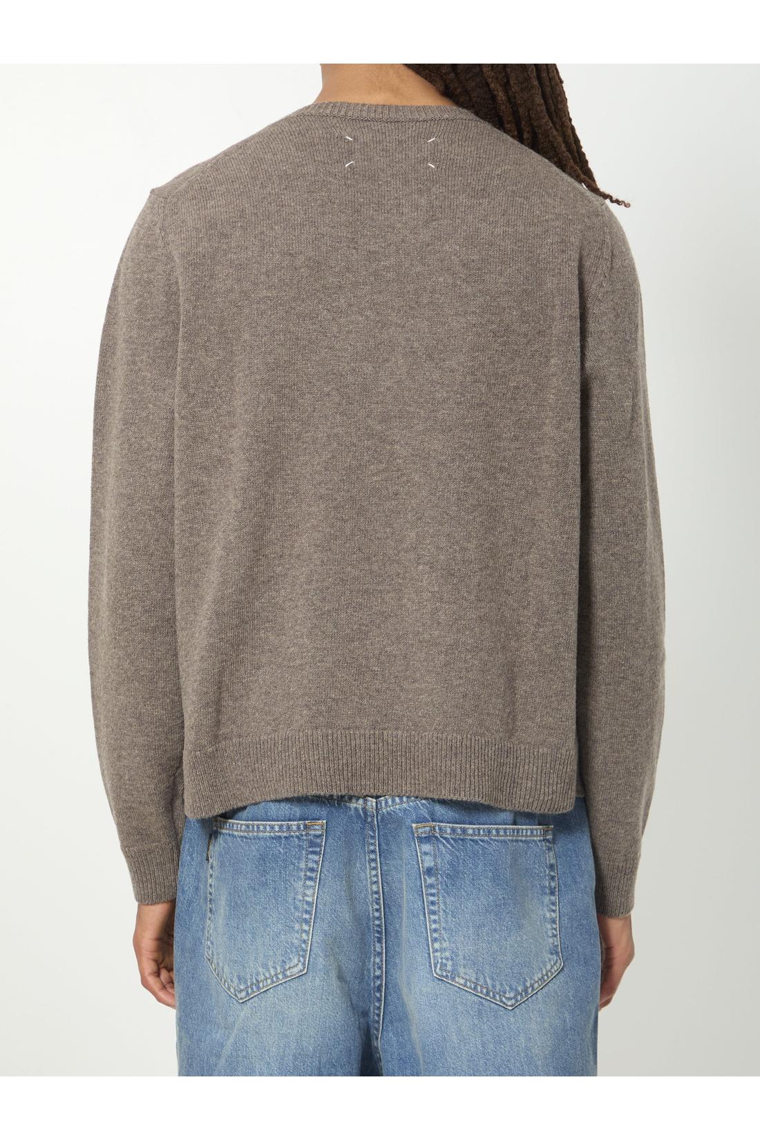 Maison Margiela-OUTLET-SALE-Virgin wool crewneck sweater in fused knit-ARCHIVIST