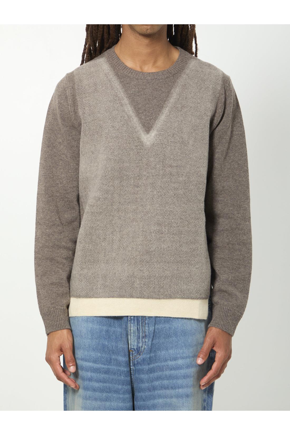 Maison Margiela-OUTLET-SALE-Virgin wool crewneck sweater in fused knit-ARCHIVIST