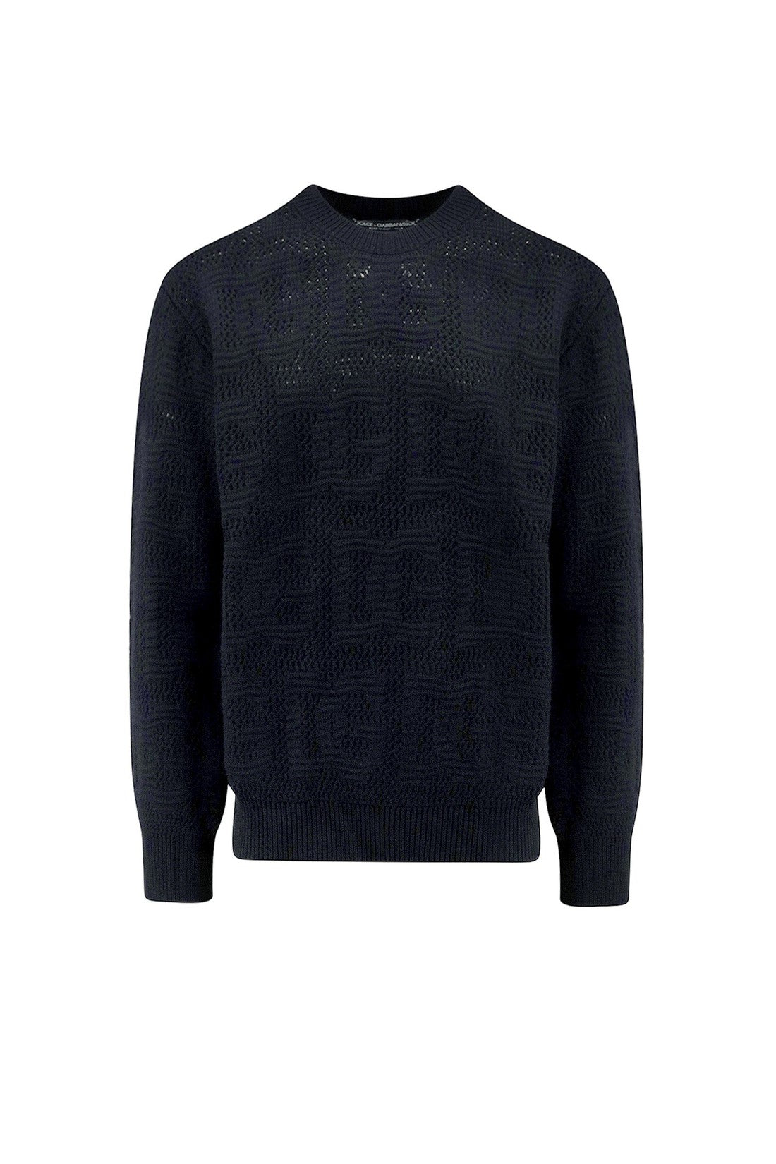 DOLCE & GABBANA-OUTLET-SALE-Virgin wool sweater with DG motif-ARCHIVIST