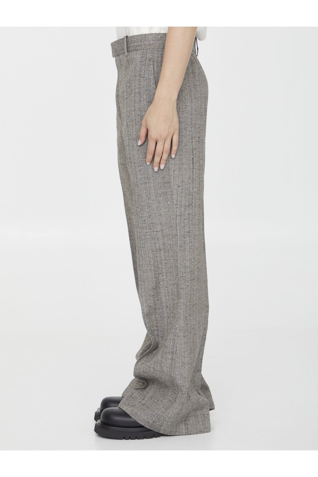 BOTTEGA VENETA-OUTLET-SALE-Viscose and silk flared pants-ARCHIVIST