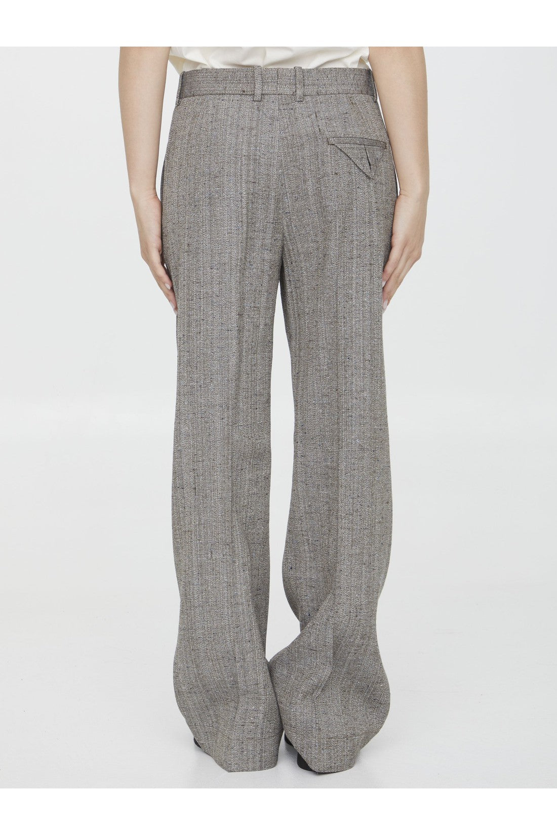 BOTTEGA VENETA-OUTLET-SALE-Viscose and silk flared pants-ARCHIVIST