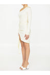 OFF WHITE-OUTLET-SALE-Viscose crêpe draped dress-ARCHIVIST