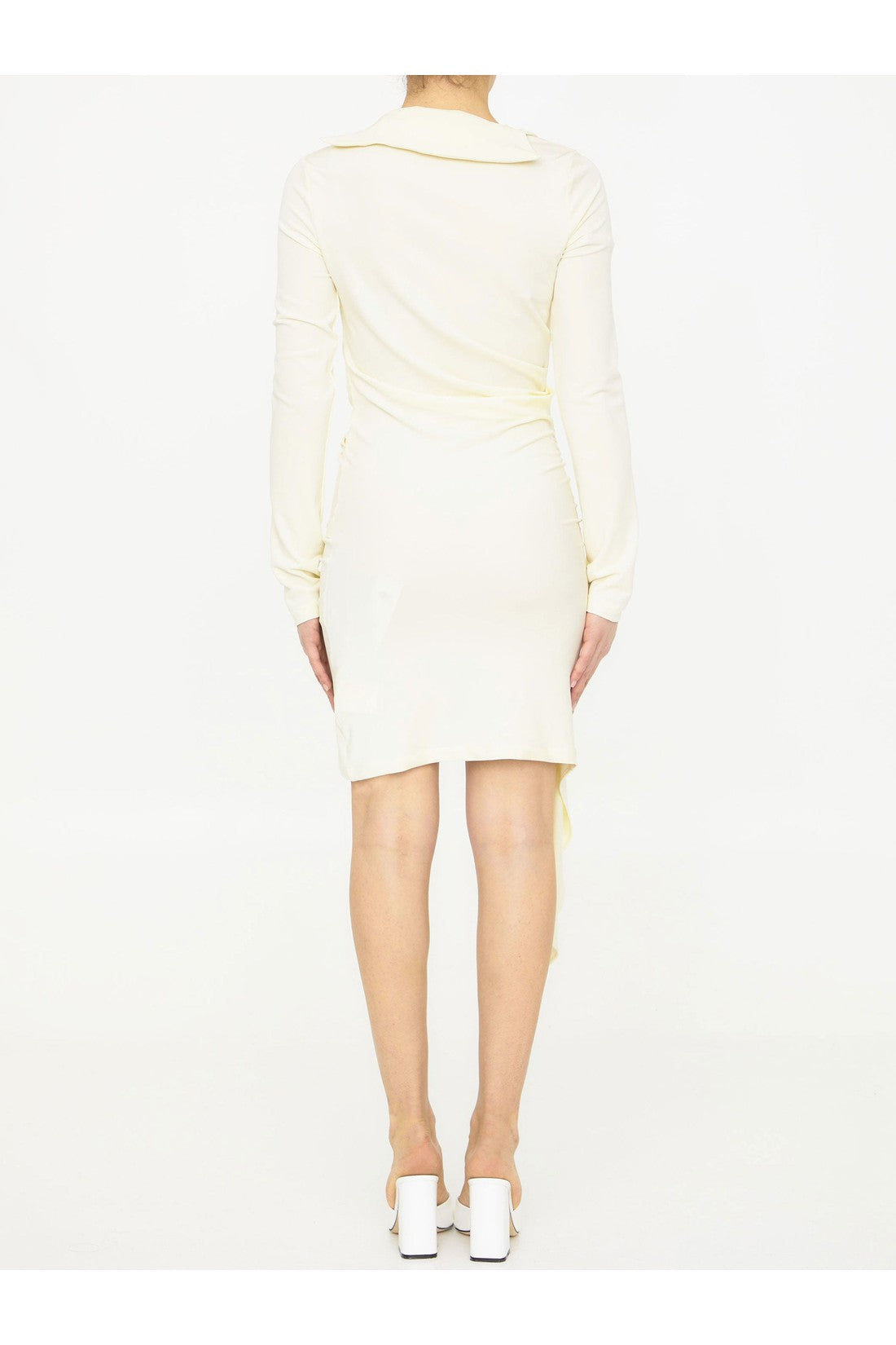 OFF WHITE-OUTLET-SALE-Viscose crêpe draped dress-ARCHIVIST