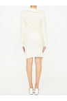 OFF WHITE-OUTLET-SALE-Viscose crêpe draped dress-ARCHIVIST