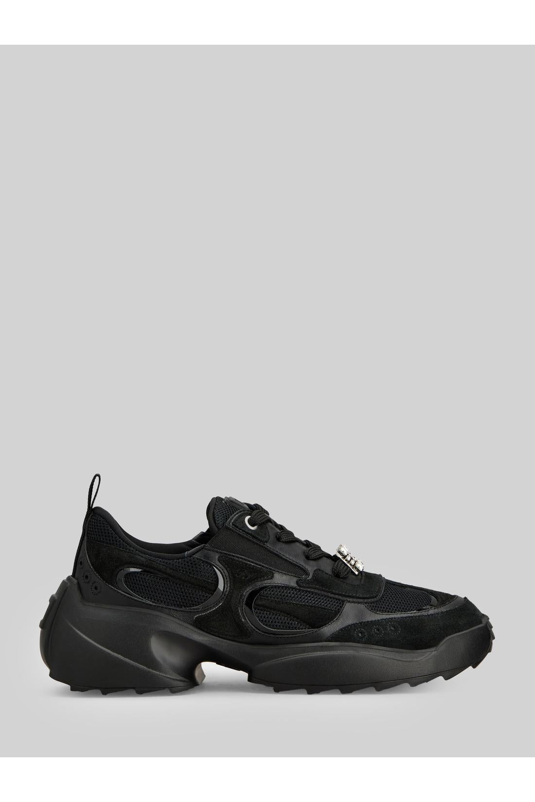 Roger vivier-OUTLET-SALE-Viv' on the Run sneakers in leather and fabric-ARCHIVIST