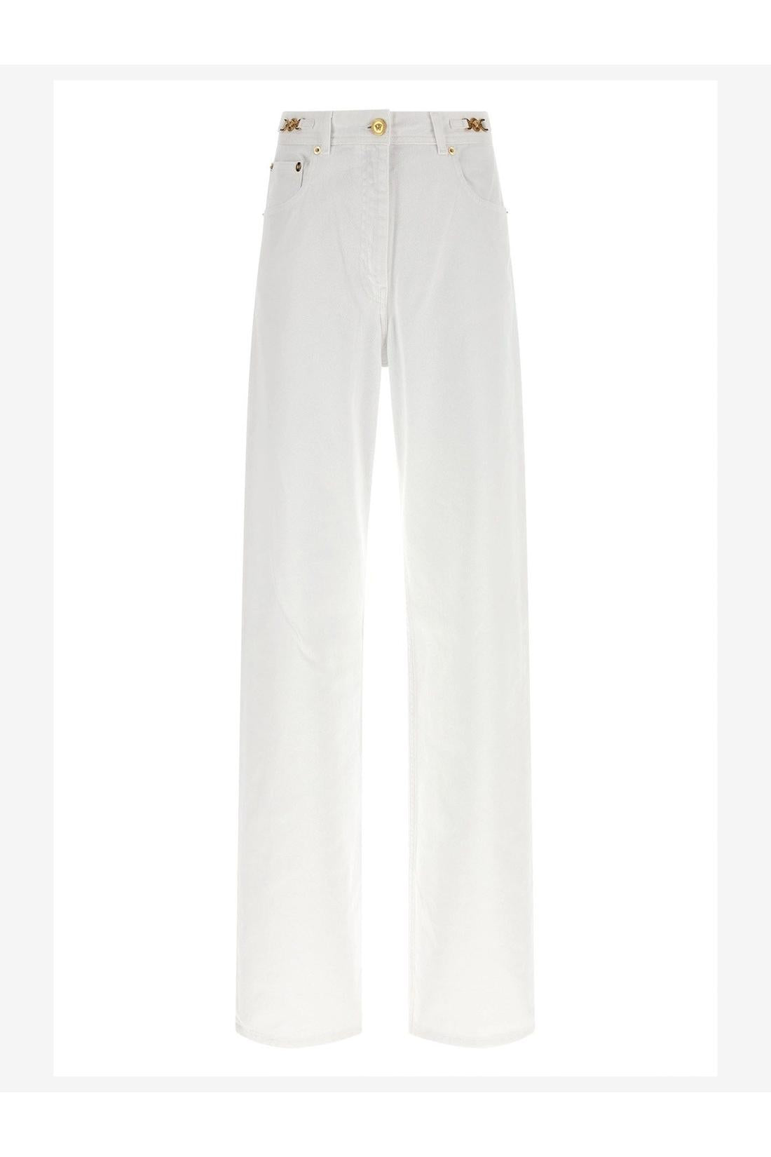 Versace-OUTLET-SALE-White cotton jeans-ARCHIVIST